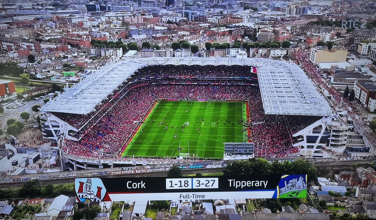 DanielHussey2's tweet image. A large amount of Cork fans already on Jones’ Road at the full-time whistle.