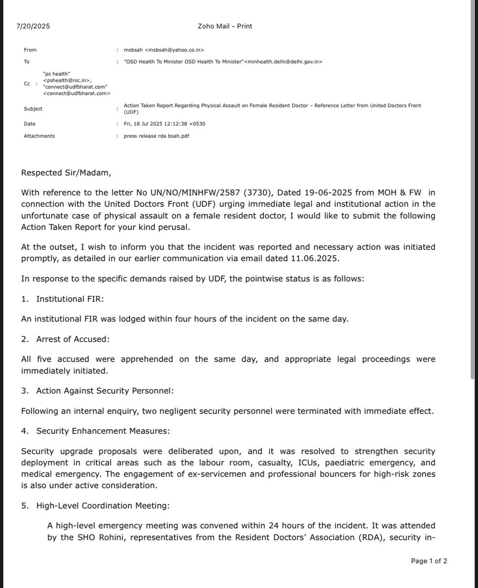 UDF_BHARAT's tweet image. When we unite, they’re forced to listen. 💪📢
UDF took a stand and the system responded.
Institutional FIR, arrests, terminations, and security reforms, all because we raised our voice together.

#DoctorsUnity #UnitedDoctorsFront #UDF 

@drlakshyamittal @amitvyas11123 @JPNadda