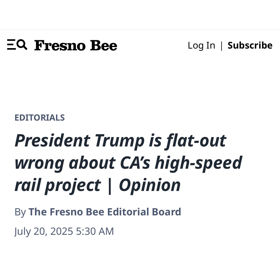 Governor Newsom Press Office (@govpressoffice) on Twitter photo THE FRESNO BEE EDITORIAL BOARD:
“The president is wrong”
“We’re glad to see Gov. Gavin Newsom isn’t accepting Duffy’s move.” THE FRESNO BEE EDITORIAL BOARD:
“The president is wrong”
“We’re glad to see Gov. Gavin Newsom isn’t accepting Duffy’s move.”