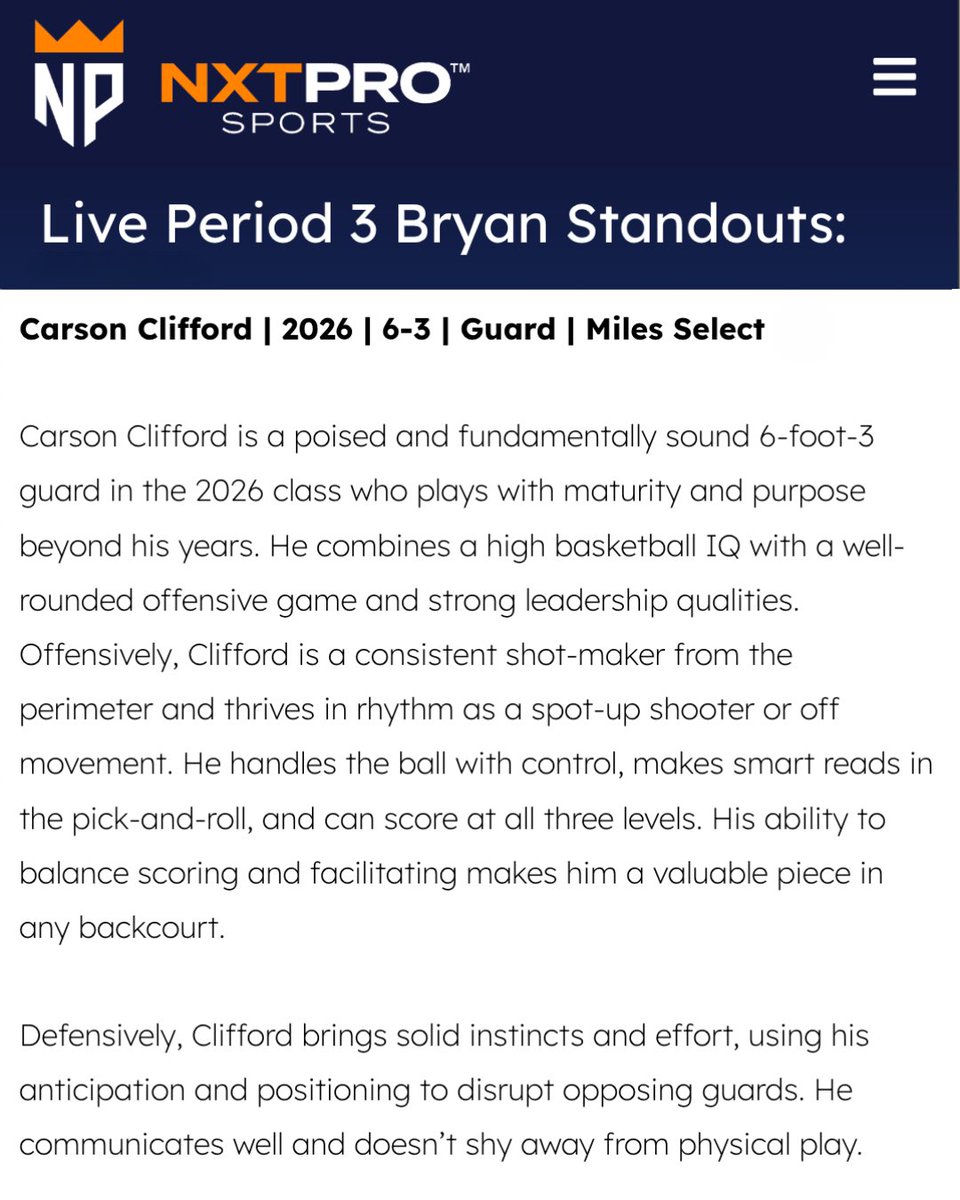 Carson_Cliff35's tweet image. 🙏🏼 Live Period Standout @NxtProHoops 

✍️🏼Clifton Dixon @Louisiana_Hoops