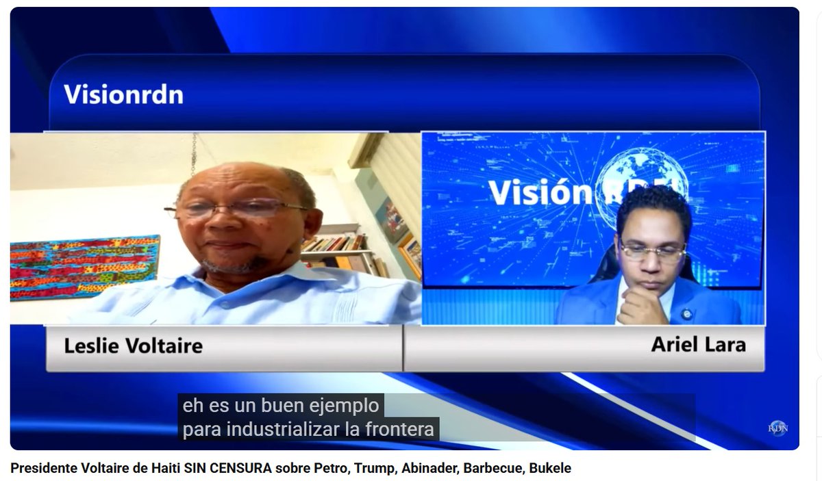 ArielLaraRDN26's tweet image. 🛑 ¡YA ESTÁ DISPONIBLE! 🛑
🎙️ El presidente de Haití Leslie Voltaire HABLA SIN CENSURA con Ariel Lara en una entrevista HISTÓRICA.
🔥 Opinó sobre Trump, Abinader, Petro, Bukele, Barbecue, la migración haitiana y el rol de la OEA y EE.UU.
‼️ Lo que dijo nadie se atrevía a…