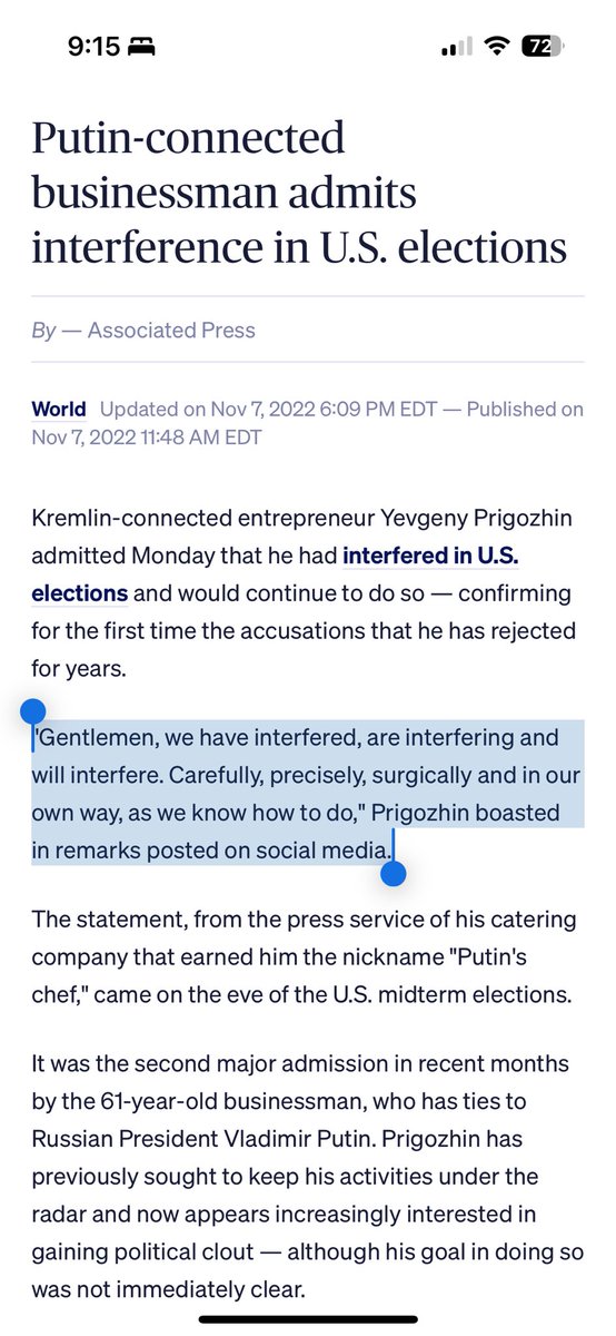 TVietor08's tweet image. Worth remembering that the Russian admitted to interfering in our elections.