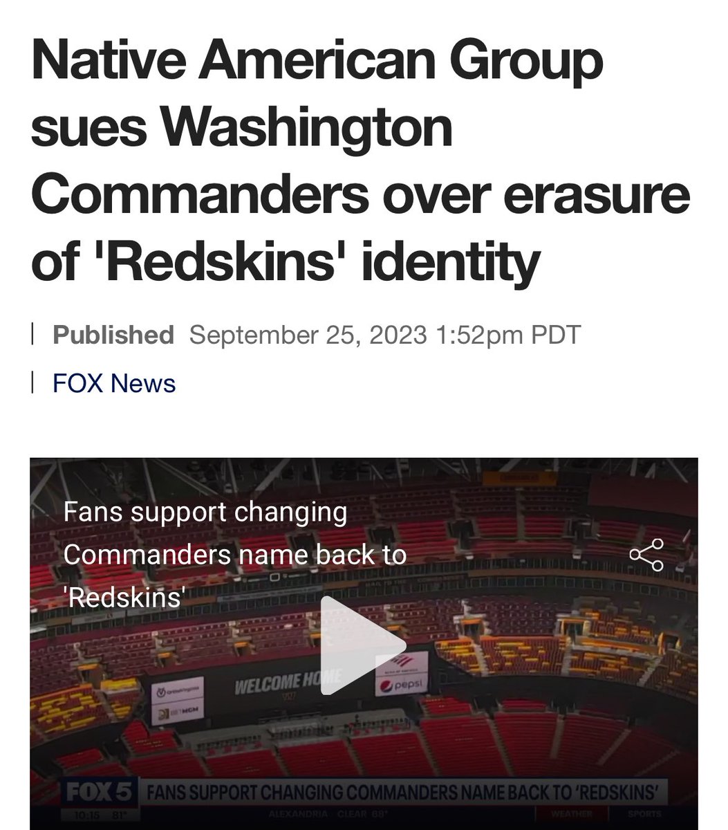 MissVega8888's tweet image. The native community wants the name Redskins back. It’s the white liberals who cry about it.