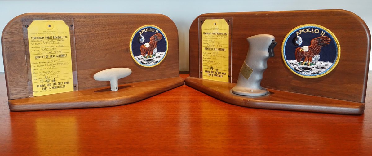 FutureJurvetson's tweet image. Do you believe… 56 years ago today, the 🇺🇸 flag flew proudly on the moon, but only for 14 hours.
Here are four Apollo 11 artifacts from the collection, each a memento of heroic achievement by humanity:
1) Neil Armstrong’s CM hand controllers, flown to the moon and back.
2)…