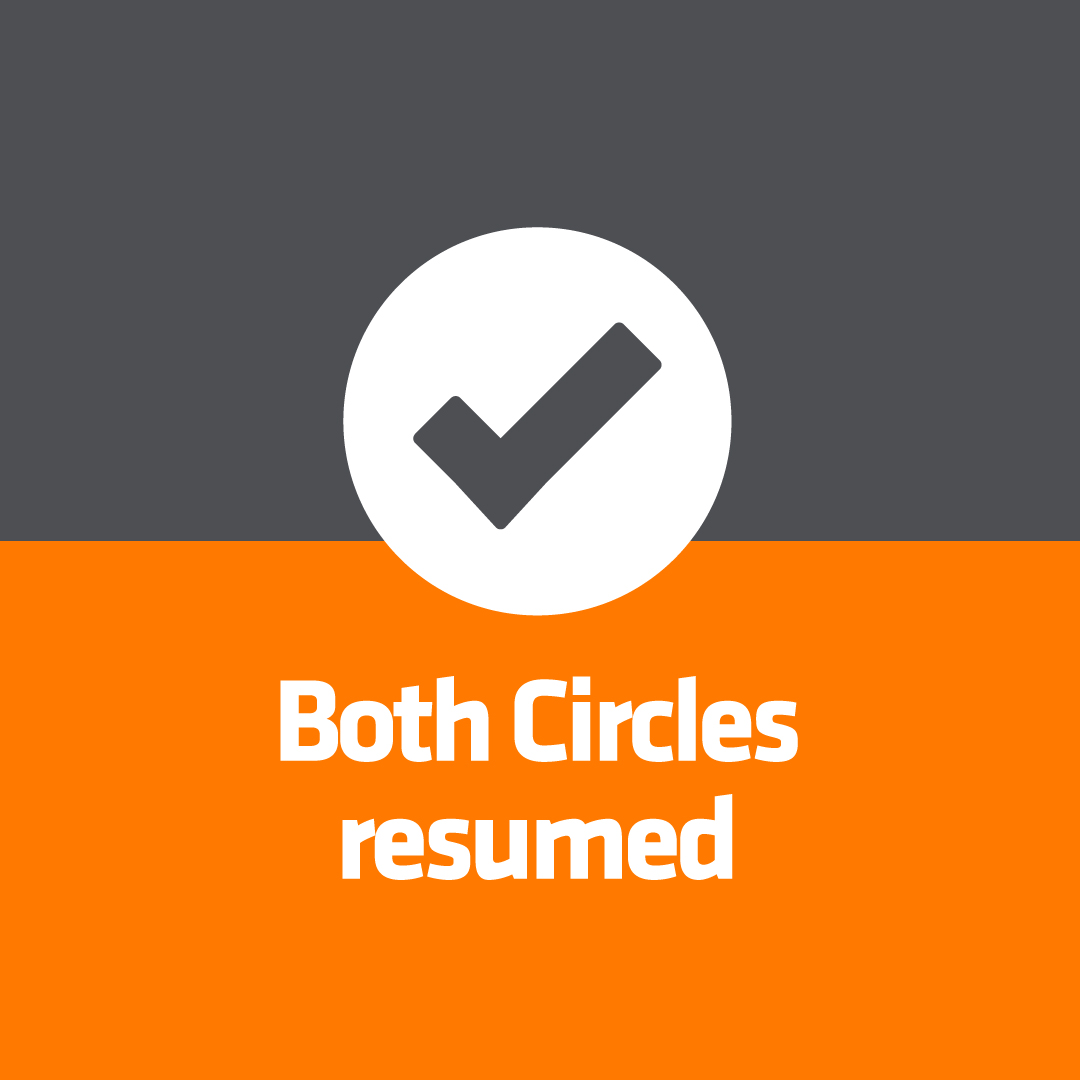 Both Inner&amp;Outer Circles are now running. Apologies for the inconvenience &amp; thank you for your patience.