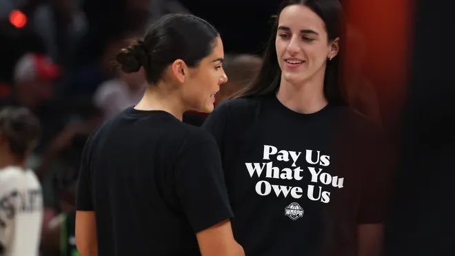 TJWalkerRadio's tweet image. The WNBA shirt stunt was smart because we’re talking about it- mission instantly accomplished
It sounds like their cut of the pie is low, but it’s up for debate if their “pie” even “exists”
Regardless- Caitlin Clark realistically holds all the cards & she should start her own…