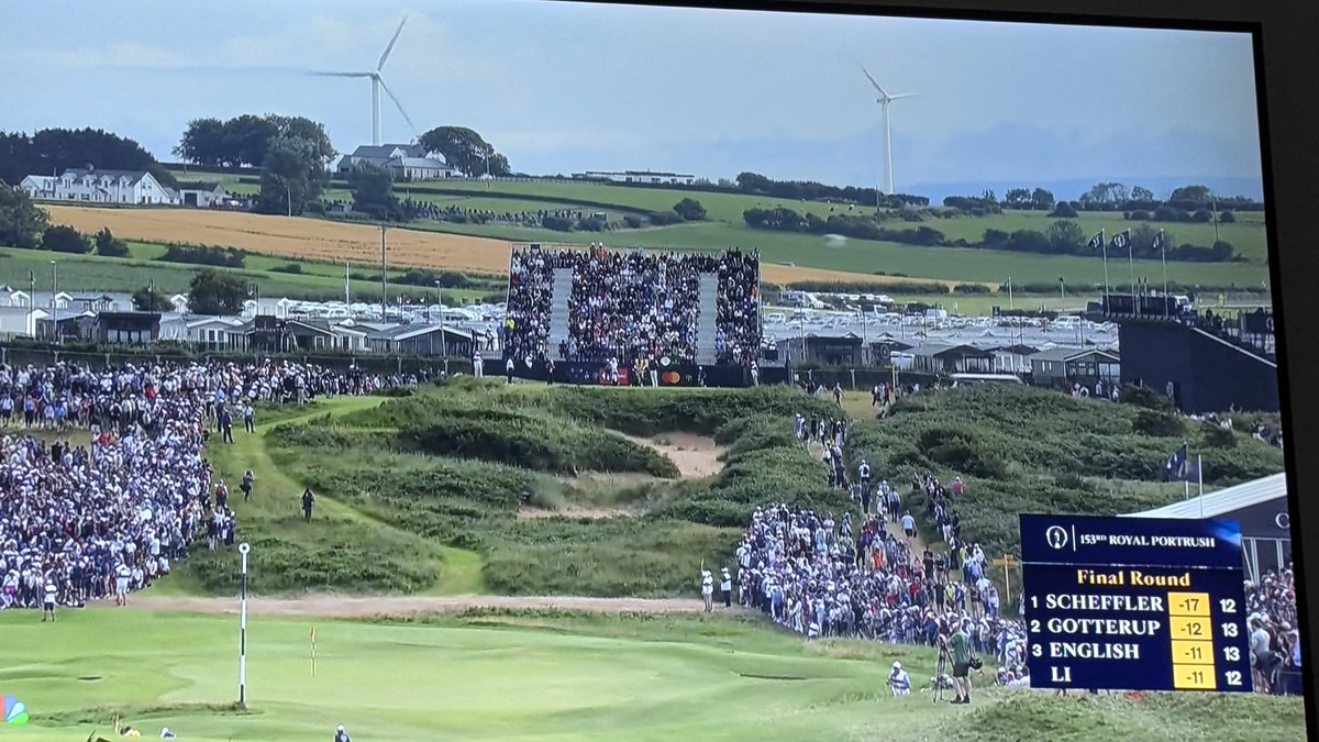Matt4VA's tweet image. To all the folks on the right that say windmills are ugly, I don't think they are in this picture of the Open Championship.