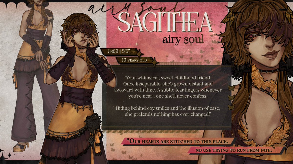 peachlilystudio's tweet image. "Our hearts are stitched to this place. No use trying to run from fate."
Meet Sagithea, your other childhood friend. Distracted, something's not quite right with her -or you - anymore.
#Otome #VisualNovel #ocart