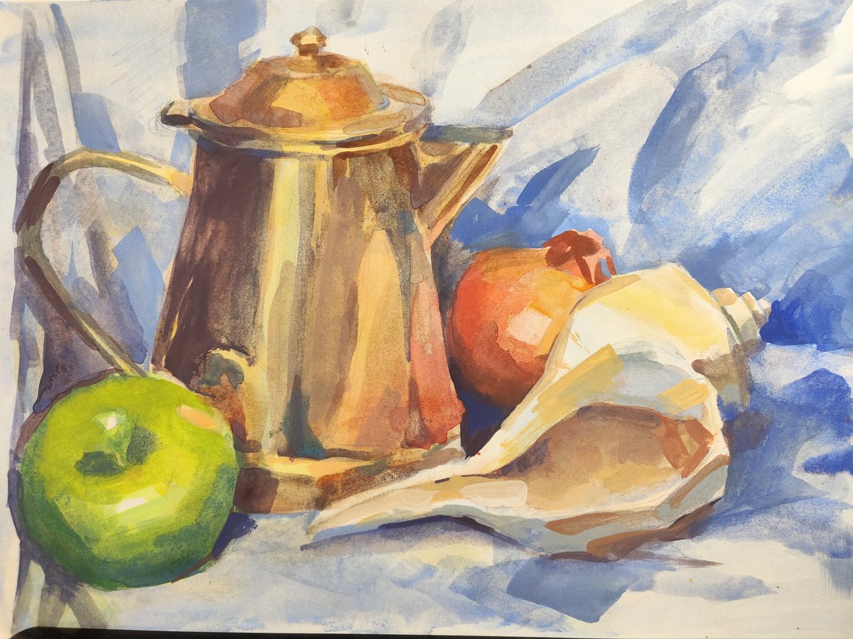 redregenmann's tweet image. Didn’t post too much artwork lately ’cause I’ve been playing hollow knight and painting still life for weeks.