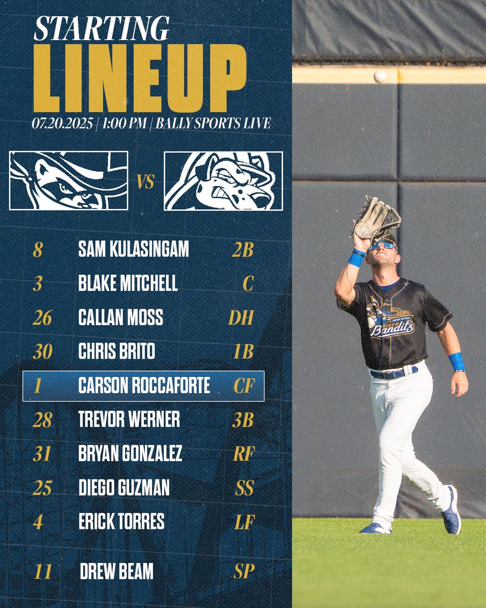 QCRiverBandits's tweet image. Let’s end the weekend on a high note!
🆚: @peoriachiefs
⏰: 1:00pm
🏟️: Modern Woodmen Park
💪: @drewbeam_
🔉: milb.com/quad-cities/fa…
📺: @Bally__Sports
#RoadToRoyalty🦝