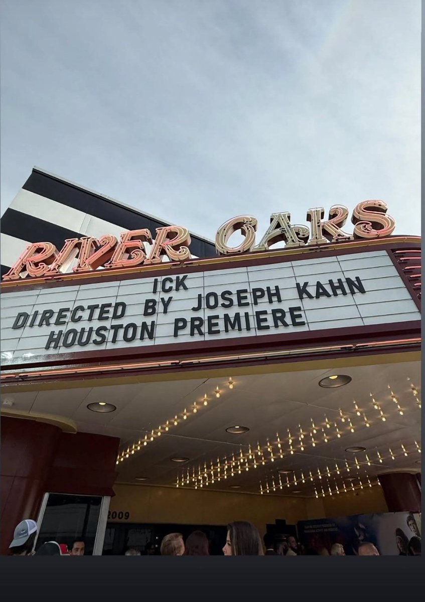 JosephKahn's tweet photo. Had our Houston premiere of ICK last night. Everyone will always say great things about how their films play at their own premiere so I'll spare you the self-promotion but I'm very thankful for the cast and crew, Houston film Commission, and River Oaks theater for putting it together.