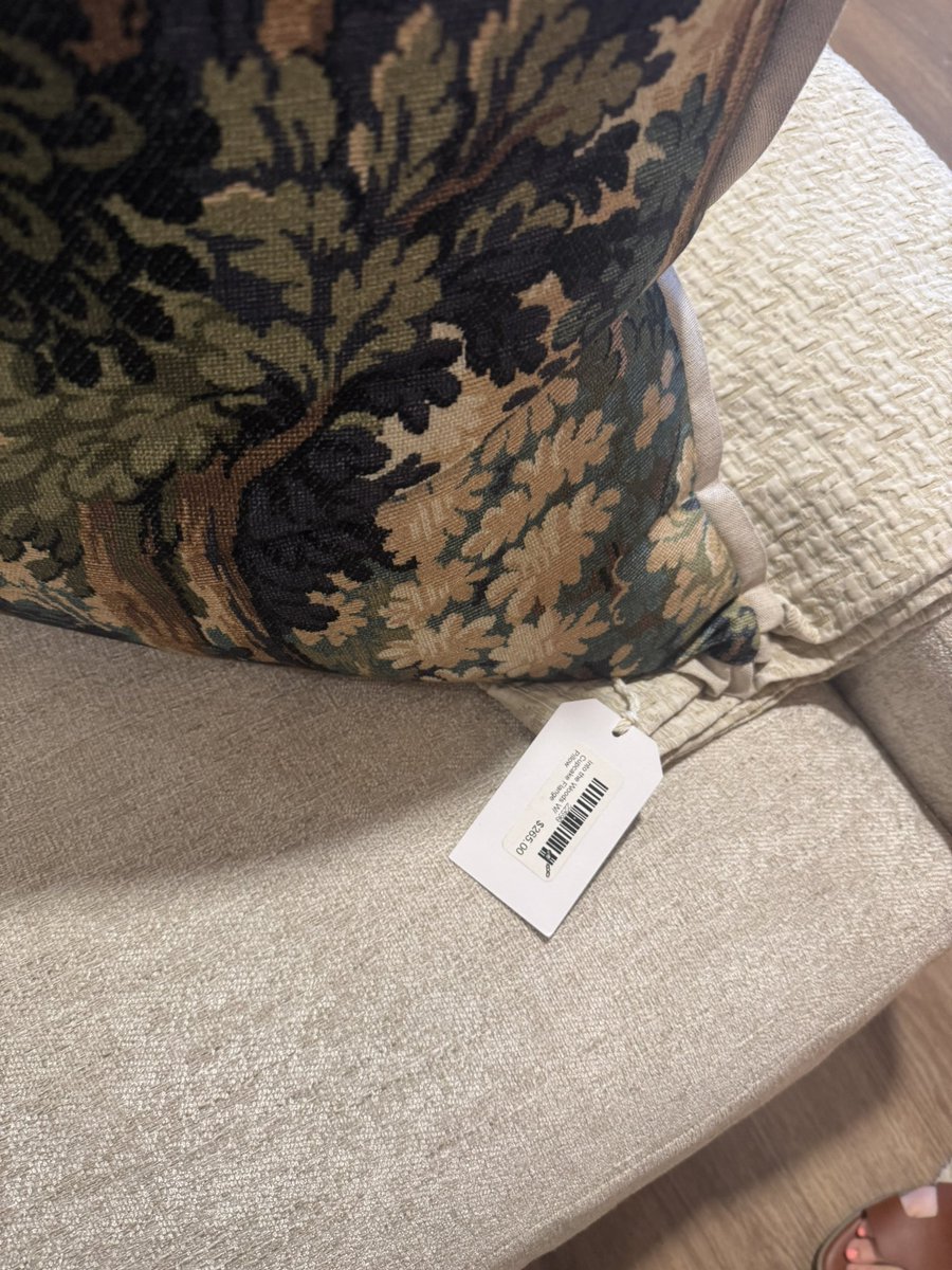 Chuck McElroy 🍕🍺🎲 (@road_builder_tx) on Twitter photo This price tag I saw last night has me thinking about <a href="/GeorgeDunham/">George Dunham</a>’s battle against the throw pillow. This price tag I saw last night has me thinking about <a href="/GeorgeDunham/">George Dunham</a>’s battle against the throw pillow.