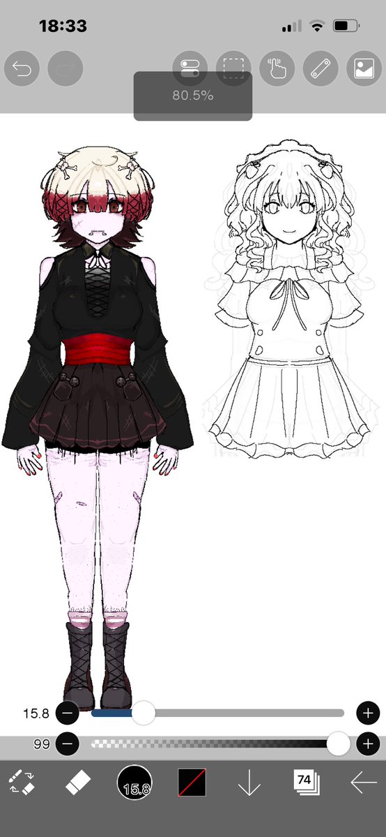 starriecor's tweet image. I’m planning on making a type of game like needy girl overdose but it’s even more horror, and it’s about two friends which the “goth” feels useless and gets super jealous of you being closer with her friend, making her go insane and stuff which yall prob don’t care, bla bla bla