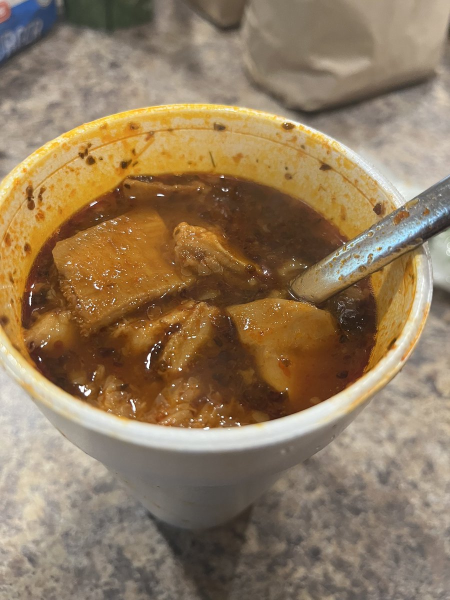 ATXVegasFan's tweet image. Too many late night Bulliet Bourbons watching UFC last night has me needing some menudo this morning! 🥣 The pastries are for later! 😆