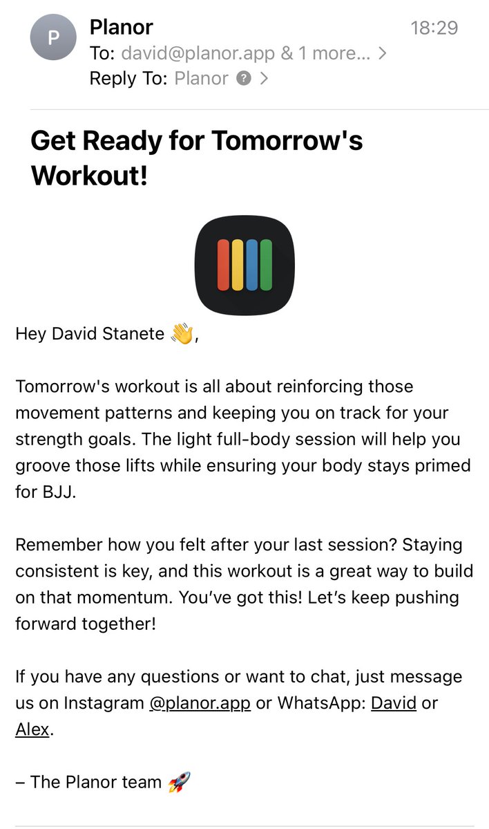 stanete's tweet image. Like a personal trainer would message you before a workout to remind and support you! That’s where @planorapp is going 🚀