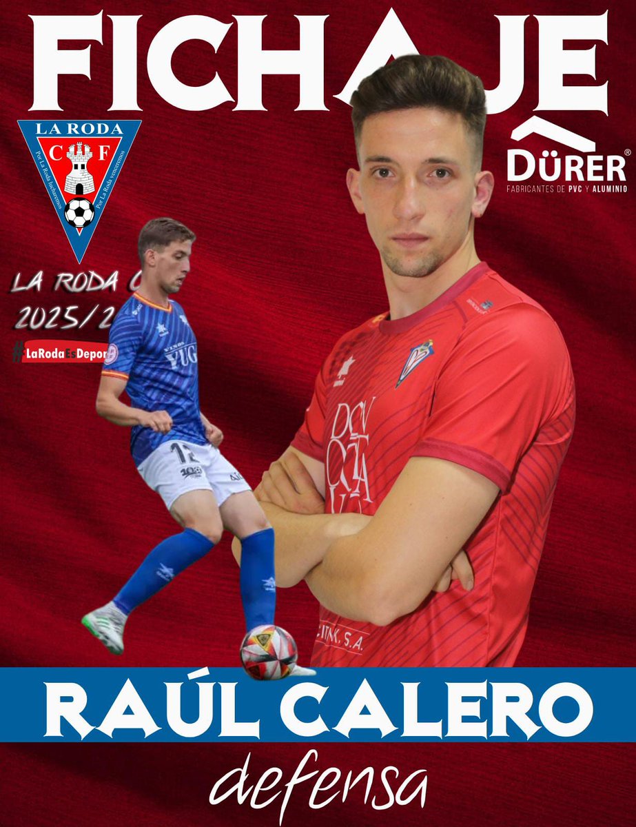 La Roda CF (@larodacf) on Twitter photo 📢FICHAJE!!
Procedente del Manzanares CF, con amplia trayectoria en 3ª División. Central que aportará solidez defensiva, rápido al corte y eficaz en juego aéreo. Raúl Calero, no dejará que nadie se acerque al portero! Bienvenido!
Vamosss❤️❤️❤️💙💙
#larodaesdeporte <a href="/ventanas_durer/">Durer Ventanas</a> 📢FICHAJE!!
Procedente del Manzanares CF, con amplia trayectoria en 3ª División. Central que aportará solidez defensiva, rápido al corte y eficaz en juego aéreo. Raúl Calero, no dejará que nadie se acerque al portero! Bienvenido!
Vamosss❤️❤️❤️💙💙
#larodaesdeporte <a href="/ventanas_durer/">Durer Ventanas</a>