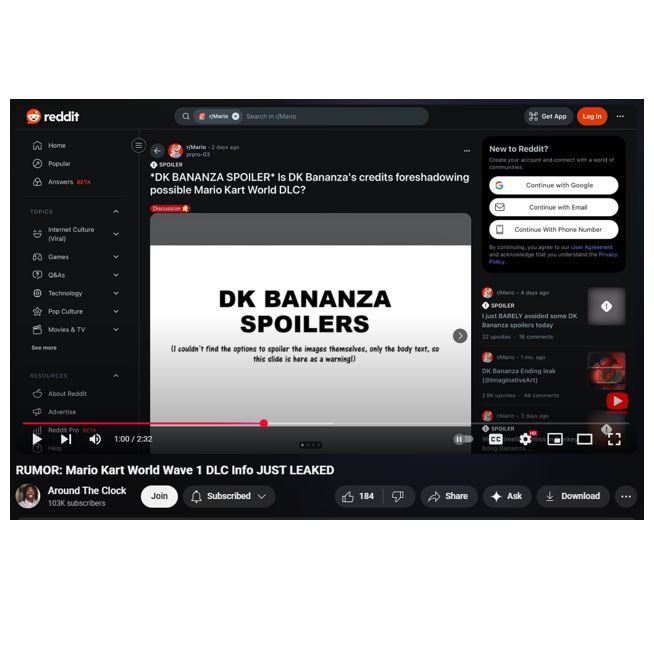 TikLikesChaiTea's tweet image. Why is my Mario Kart World x DK Bananza Reddit theory making headlines rn😭???