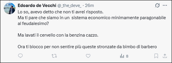 GiuseppeAquil's tweet image. E a voi? Vi pare che siamo in un "sistema economico minimamente paragonabile al feudalesimo"?