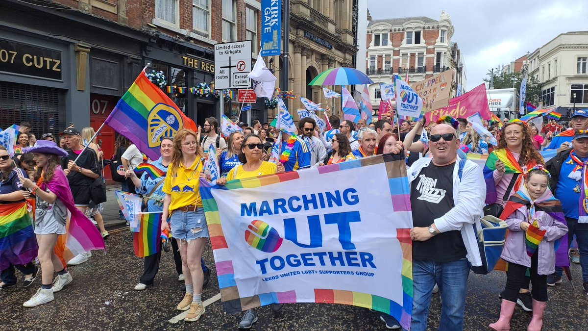 Well that was a bit soggy at times but didn't dampen our spirits! Huge thanks to everyone who marched out with us, cheered us, and stopped by our stall - we really appreciate it 🤗🏳️‍🌈⚽️🏳️‍⚧️🥳