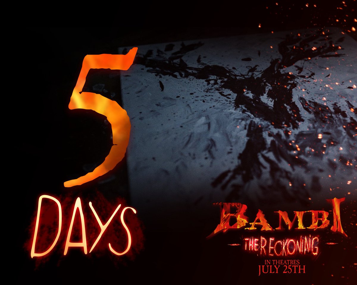Bambi_horror's tweet image. The countdown is on! 5 DAYS until #BambiTheReckoning hits theaters!