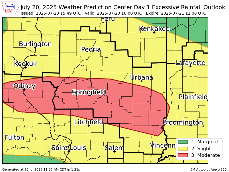 WPC issues Day 1 Moderate Risk Excessive Rainfall Outlook at Jul 20, 15:49z for ILX wpc.ncep.noaa.gov/qpf/excessive_…