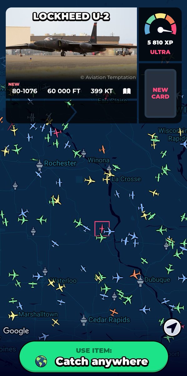 flightradar24's tweet image. Have you caught the U2 in @SkycardsHQ yet?
Get the Skycards game from skycards.app