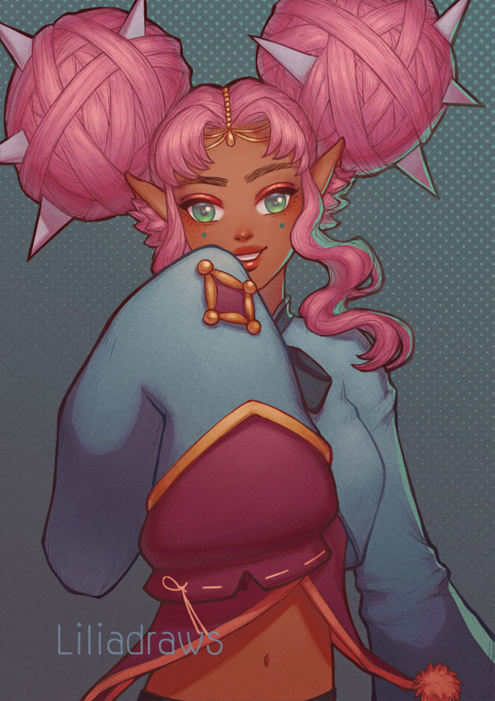 Artfight attack #5! Character belongs to Azulifae.  This makes me want to paint make-up more often hehe

#art #artfight #artfight2025 #Artfightteamcrystals