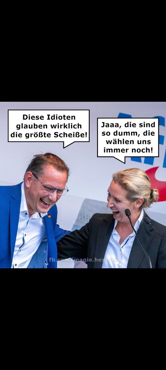 Warnix20's tweet image. Habe ich das gerade richtig gesehen?
Weidel hat überhaupt keine passende Antwort auf die Fragen gegeben.
Sie hat nur die Propaganda der Faschistenpartei abgeleiert.
Die Musik war genau richtig.
Der Text 100% zutreffend.👍 ( Scheiss AfD ) 🤣🤣🤣