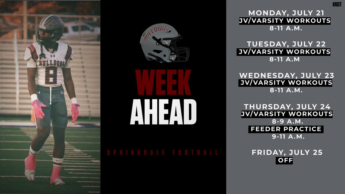 RedDogFootball's tweet image. Great week ahead! Let&apos;s go to work! #RDT