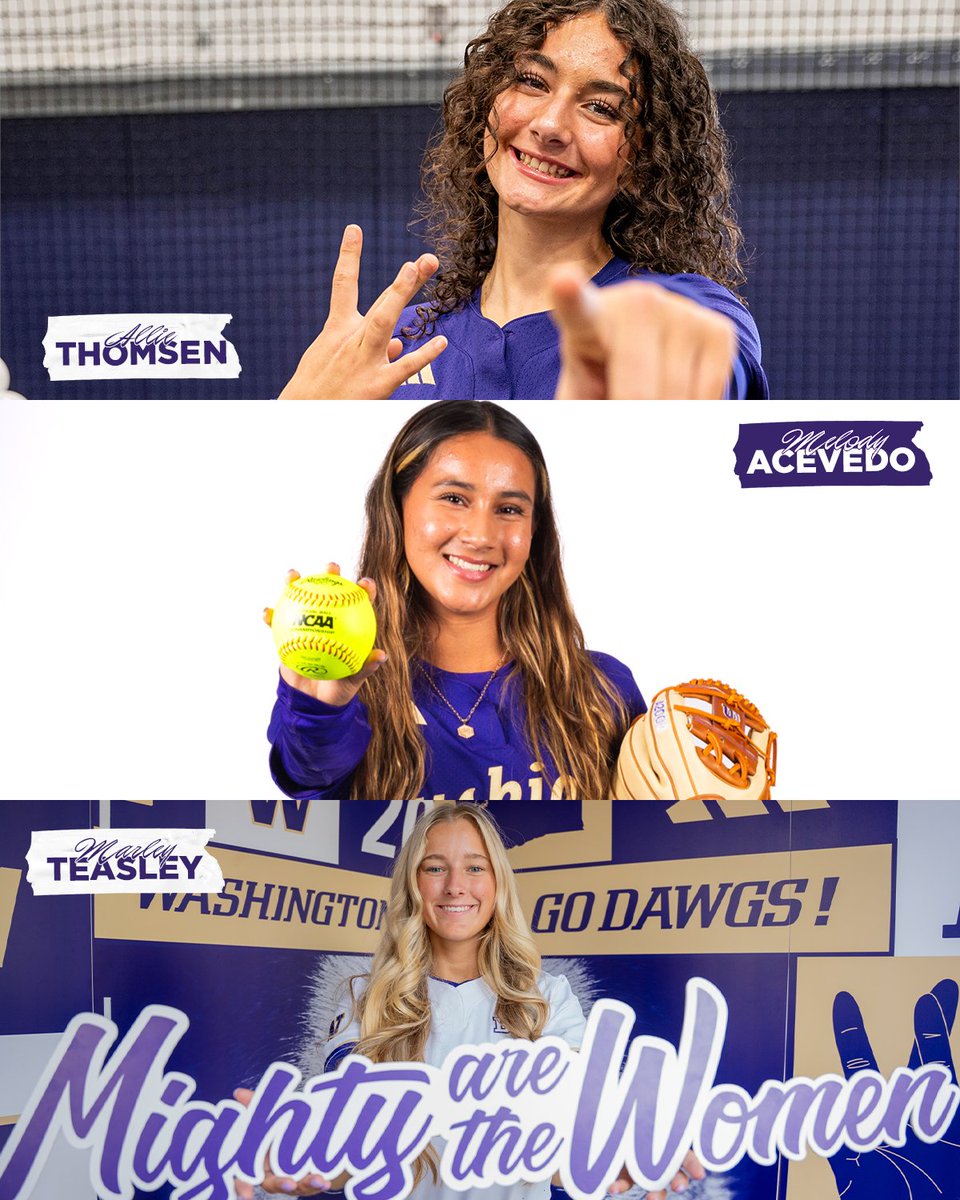 UWSoftball's tweet image. ALL-STARS ✨
Tune in today at 3 p.m. PT on ESPN+ as incoming freshmen Allie Thomsen, Melody Acevedo and Marley Teasley compete in the Alliance All-Star Game!
📺 gohski.es/46XLVfs
#MightyAreTheWomen