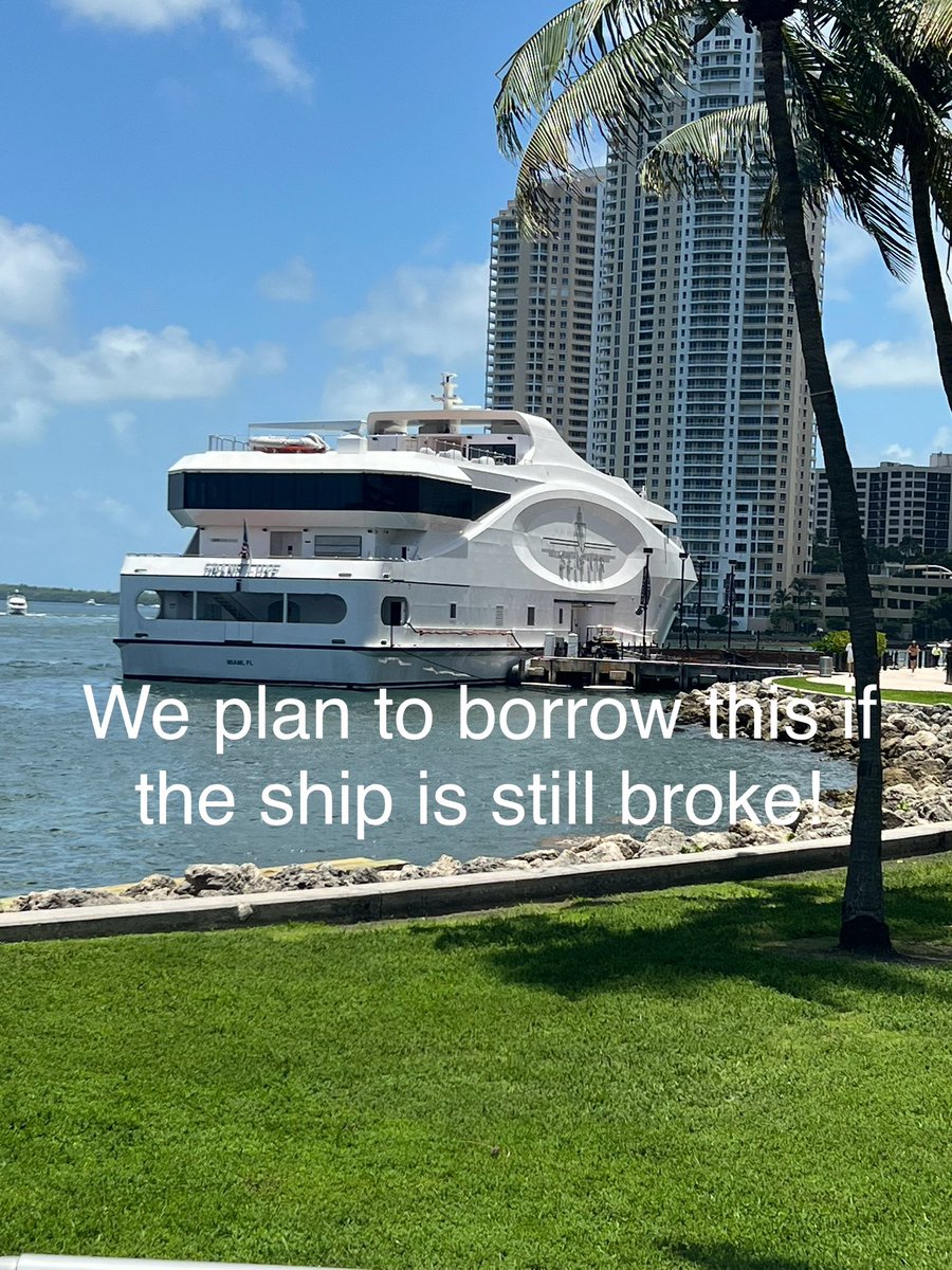 Brian Jones (@bjonesatc) on Twitter photo Wellโฆ..our 25th anniversary cruise is DELAYED by a day due to mechanical issues so a morning stroll around Miami was in order! Hot and humid, but making the best of it!
Praying we get out tomorrow & <a href="/CelebrityCruise/">Celebrity Cruises</a> gets us going! If not, we found a yacht we can borrow!! ๐๐ป๐ณ๏ธ Wellโฆ..our 25th anniversary cruise is DELAYED by a day due to mechanical issues so a morning stroll around Miami was in order! Hot and humid, but making the best of it!
Praying we get out tomorrow & <a href="/CelebrityCruise/">Celebrity Cruises</a> gets us going! If not, we found a yacht we can borrow!! ๐๐ป๐ณ๏ธ