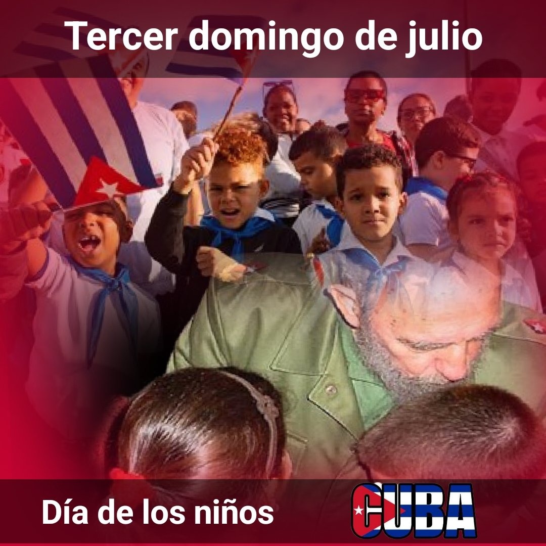 🇨🇺 Hoy celebramos la alegría, la esperanza y la pureza de nuestros niños 👧🧒, el mayor tesoro y futuro de Cuba🌟.
 ✨¡Sigamos protegiendo su bienestar 🛡️ y soñando juntos por un país que defiende sus derechos  y desarrollo integral.

¡Felicidades🥳!
#SiempreJoven #CubaPorLaVida