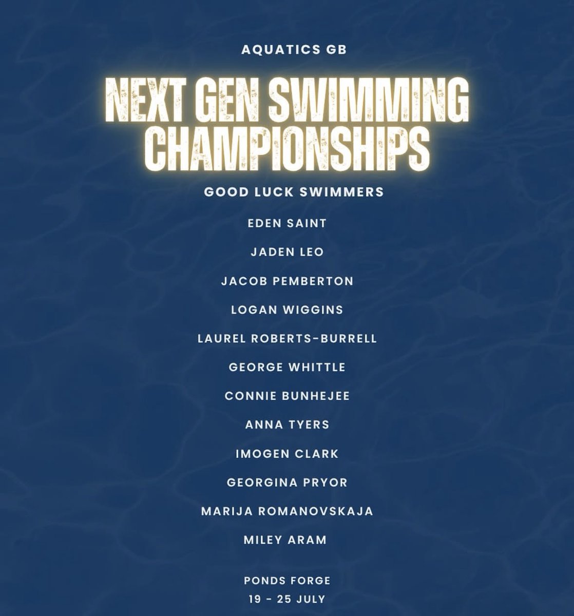 Derby Excel SC - Performance (@derbyexcelperf) on Twitter photo Good luck to all our swimmers at the <a href="/Aquatics_GB/">Aquatics GB</a> Next Gen Championships this week in Sheffield. Enjoy the event, we will be cheering you on!
Live stream:
youtube.com/@Aquatics_GB/s…
Full results can be found here: results.swimming.org/swimming/resul… Good luck to all our swimmers at the <a href="/Aquatics_GB/">Aquatics GB</a> Next Gen Championships this week in Sheffield. Enjoy the event, we will be cheering you on!
Live stream:
youtube.com/@Aquatics_GB/s…
Full results can be found here: results.swimming.org/swimming/resul…