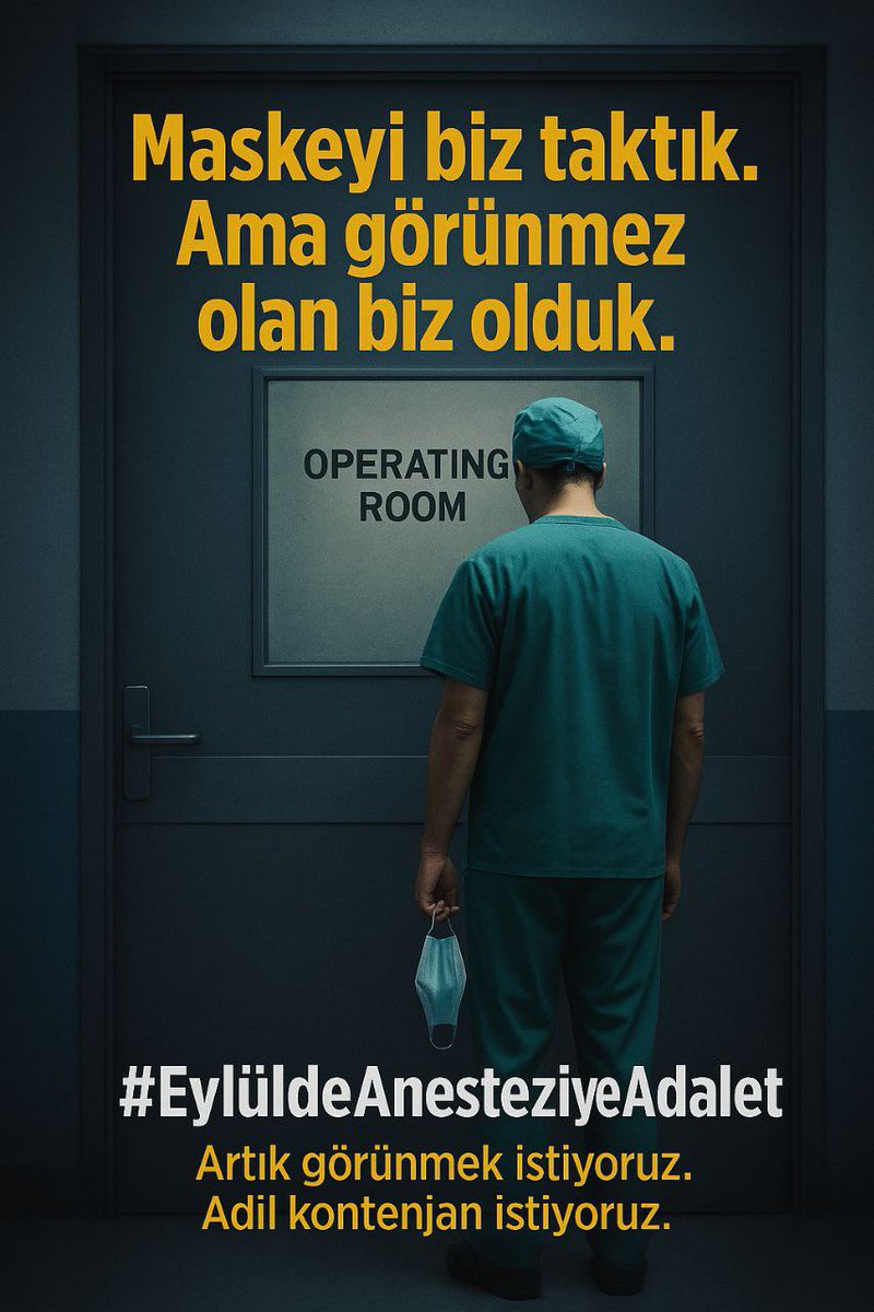 Anestezi adil kadro bekliyor 
#EylüldeAnesteziyeAdalet