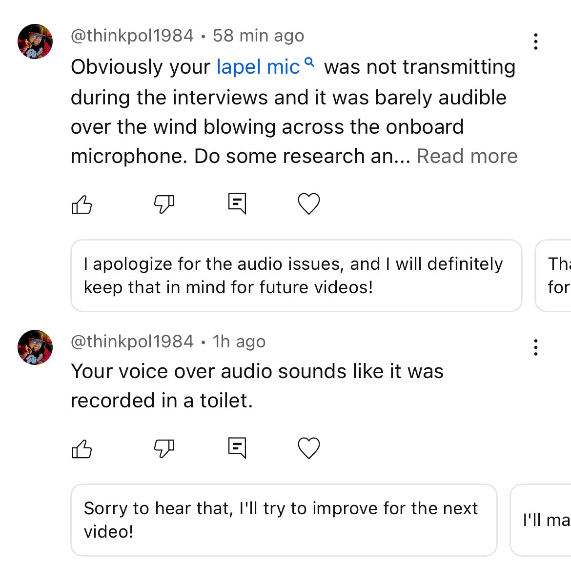 AdvParker's tweet image. More comments about the audio πΆ
Should I just delete the video and try again? I donβt even know how to fix it, but now that Iβm getting stuff like this, Iβm wondering if leaving it up is doing more damage
