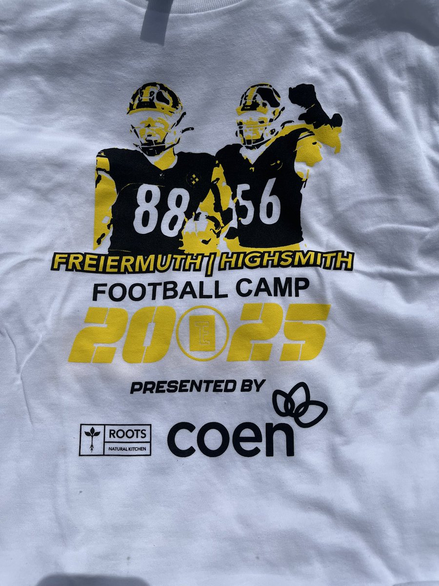 Excited to be representing D1 North Pittsburgh at the Freiermuth/Highsmith Camp today at Highmark Stadium. It’s going to be a GREAT day!!