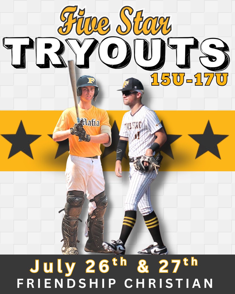 High School Tryouts right around the corner! Be sure to not miss out if interested in being a part of 5 Star Midsouth! Year 8 loading up 💪 

Fill out the link below! #MidsouthMafia 

15U (2029) - 17U (2027)

docs.google.com/forms/d/e/1FAI…