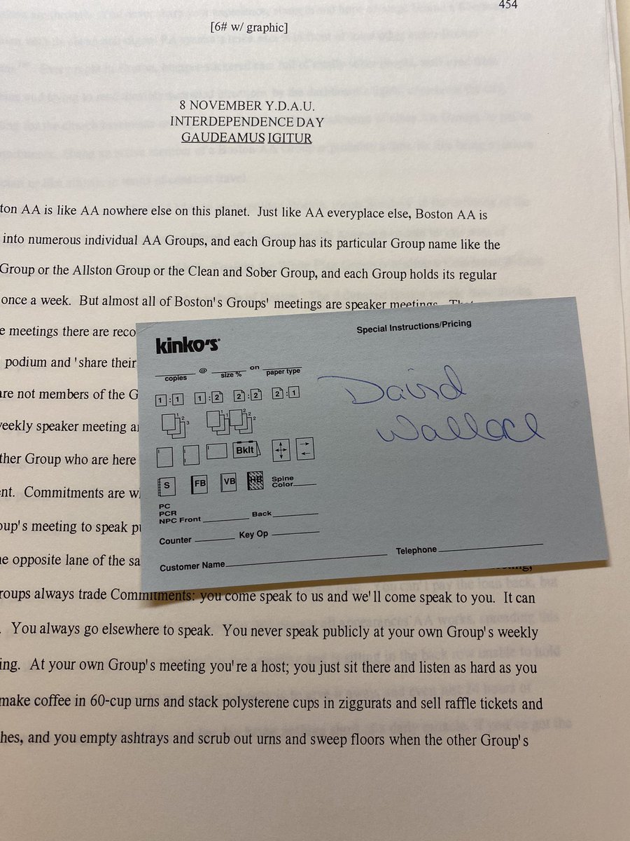 DHSayer's tweet image. Imagine printing out 1500 pages of the best novel of all time at a Kinko’s