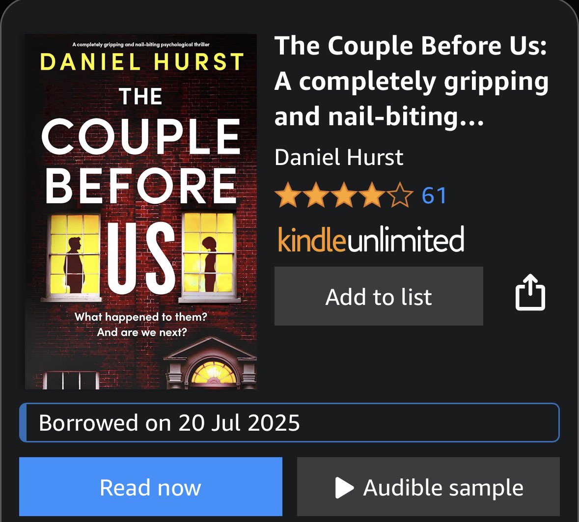 nicolajayranson's tweet image. My new reads on the kindle have to be the two newly released books 📚
🏡 The Couple Before Us by @dhurstbooks
🧑⚕️ Dating Dr Love by @WriterDove
#booktwitter