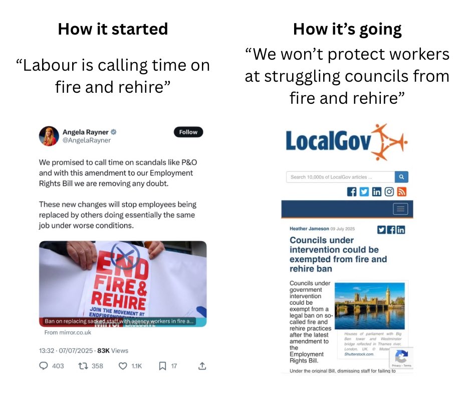 UniteEconomy's tweet image. Labour’s promise of a ban on fire and rehire is starting to ring hollow.
Labour-run Birmingham Council is using fire and rehire to force through £8,000 pay cuts and bully bin workers back to work.
This is being done with the full support of the Labour government, which instead…