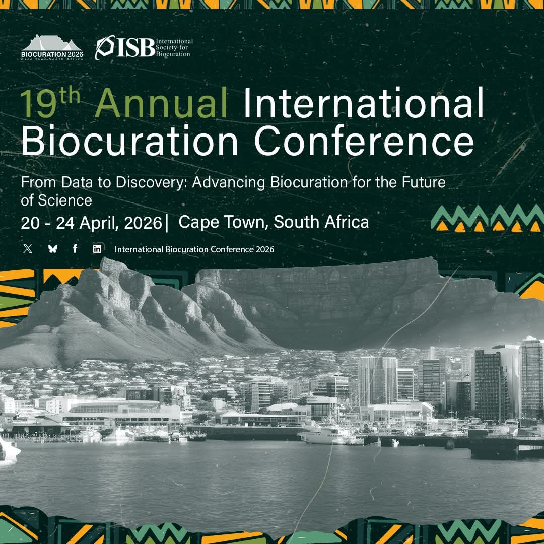 Biocuration2026's tweet image. 📢 @AfrBioInstitute, with @biocurator, @AfriGenD & @SickleInAfrica, is proud to host 19th Int’l Biocuration Conf. in🌍 Cape Town, April 20–24, 2026!
✨ 1st time in Africa — submit your abstract & join us!
🔗 Info: bioinformaticsinstitute.africa/news-events/6
📬 bioinformaticsinstitute.africa/mailing-list