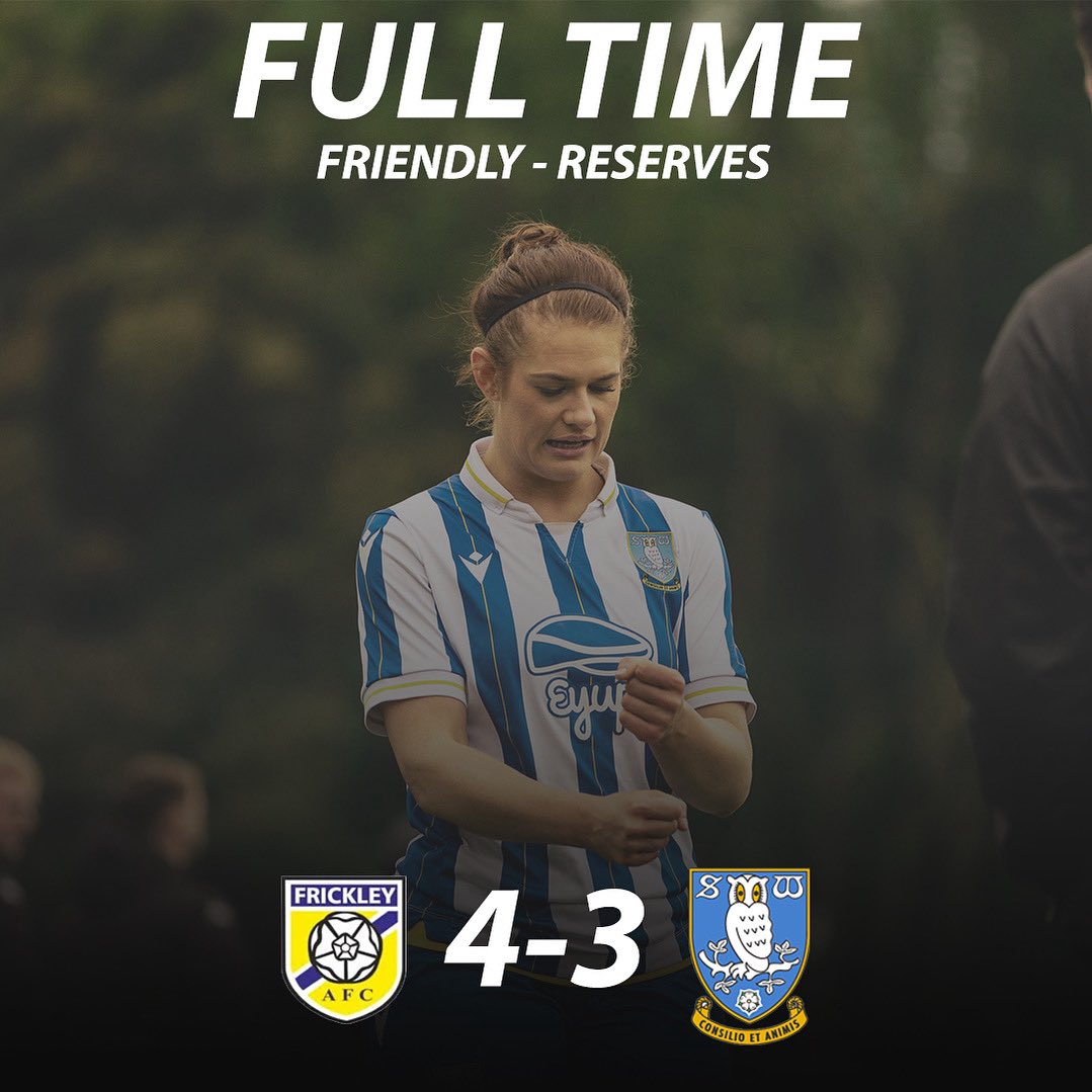 Sheffield Wednesday Ladies FC (@shefwedladies) on Twitter photo Our reserve side played their inaugural friendly today, narrowly falling short in a close contest against Frickley.
A strong showing saw goals from three new additions to the squad:
•Trinity-Jae Elliott
•Sophie Wigfield
•Elissa Dixon
POTM: Imogen Burnley Our reserve side played their inaugural friendly today, narrowly falling short in a close contest against Frickley.
A strong showing saw goals from three new additions to the squad:
•Trinity-Jae Elliott
•Sophie Wigfield
•Elissa Dixon
POTM: Imogen Burnley
