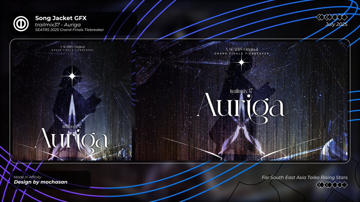 [WORKS / Southeast Asia Taiko Rising Stars]

I created the artwork for "Auriga" by <a href="/trailmix37/">trailmix37</a> for the SEATRS 2025 Grand Finals Tiebreaker !
Thanks to <a href="/mush_reen/">MushReen</a>, <a href="/itzmejoltzzz/">Joltzzz</a>, <a href="/Len_licht/">Len</a>  and everyone involved for the opportunity !

Good luck to all the players !