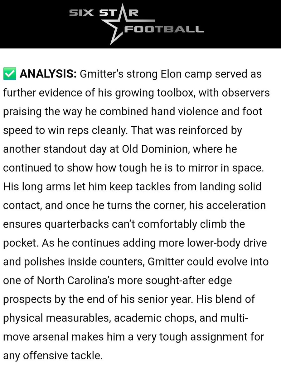 Nate Gmitter 2026 (@nate_gmitter32) on Twitter photo Thank you <a href="/sixstarfootball/">Six Star Football | PLUS+</a> for the incredible write up‼️‼️
BIG SEASON COMING
<a href="/wco70mack/">WCO70 Sports</a>
<a href="/Ravens_FB1862/">Ravenscroft Football</a>
<a href="/CoachJimGibbons/">Coach Jim Gibbons</a> Thank you <a href="/sixstarfootball/">Six Star Football | PLUS+</a> for the incredible write up‼️‼️
BIG SEASON COMING
<a href="/wco70mack/">WCO70 Sports</a>
<a href="/Ravens_FB1862/">Ravenscroft Football</a>
<a href="/CoachJimGibbons/">Coach Jim Gibbons</a>