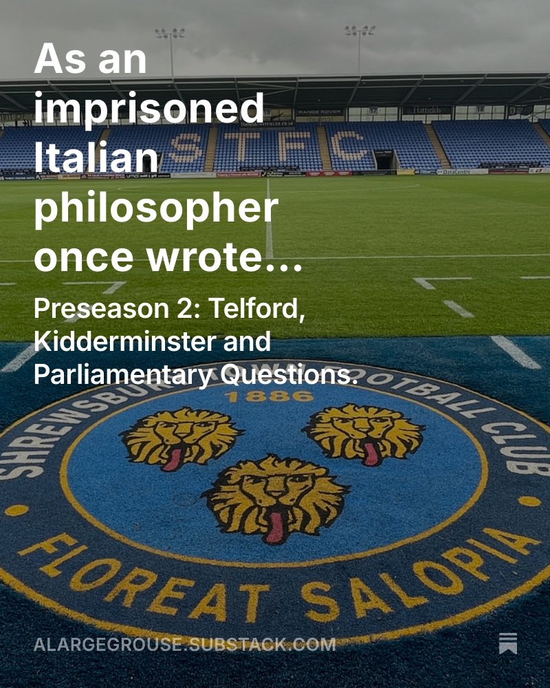 Salop_Ian's tweet image. For my football followers A Large Grouse 🥃 continues with a survey of #Salop ‘s preseason.
🟦🟧🟦🟧🟦🟧🟦
open.substack.com/pub/alargegrou…