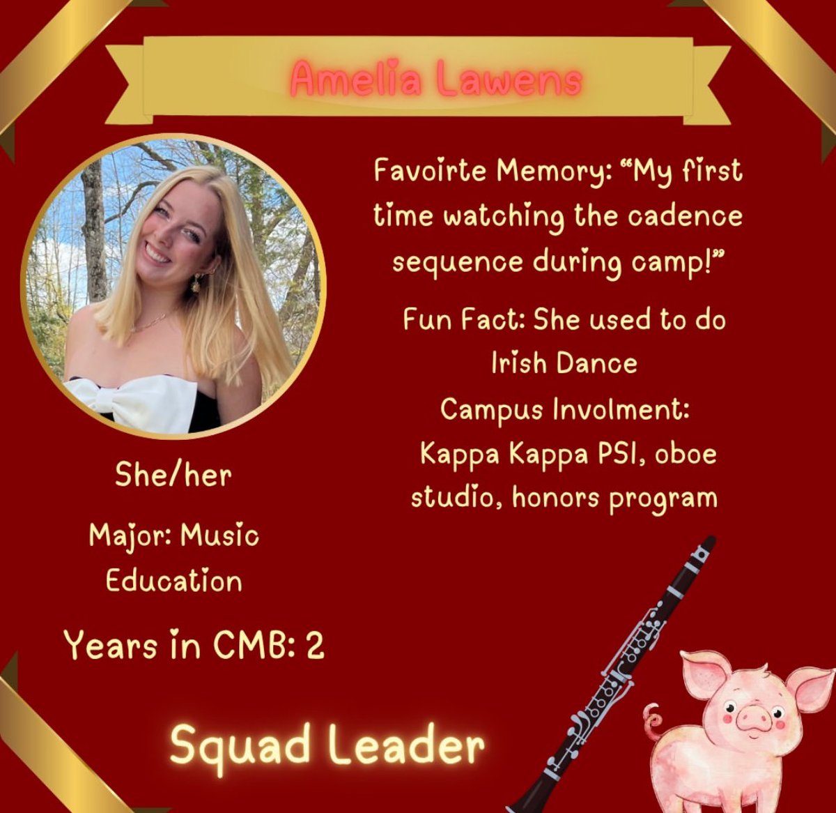 CMB_Clarinets's tweet photo. Up next, Amelia! https://t.co/UTGs6szvzP