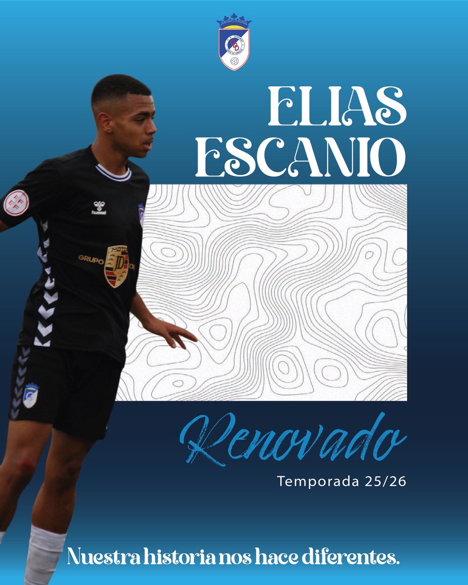 Juvenil Interinsular | ✍🏽 Elías Escanio renueva su compromiso con el CD Doramas y seguirá comandando la zaga la próxima temporada.🩵🤍