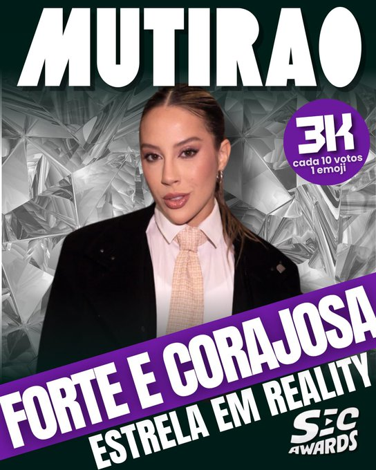 🚨 MIURTIRÃO FORTE E CORAJOSA 🚨

Categoria: Estrela em Reality Show

🖨️ A cada 10 votos deposita um emoji aqui.

⏰ ENCERRA ÀS 16:00hrs !

🚨 Votem na RENATA

🎯 META: 3k Comentários

🔗: secawards.seriesemcena.com.br/estrela-realit…