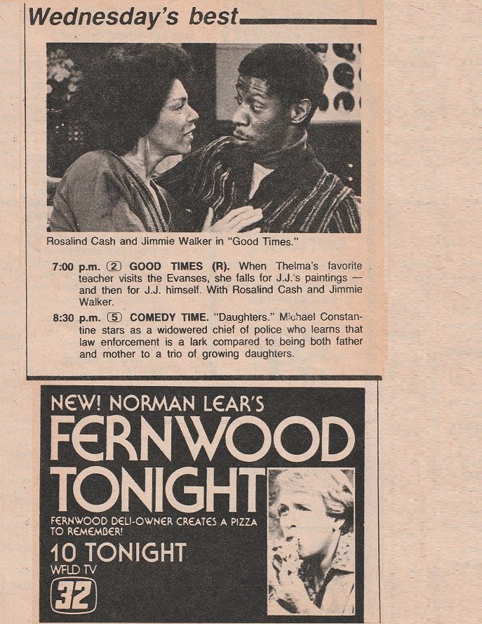 ChicagoTVGuides's tweet image. On this day in 1977
Trouble for J.J. and Fernwood Tonight
Chicago Tribune TV Week. July 20, 1977