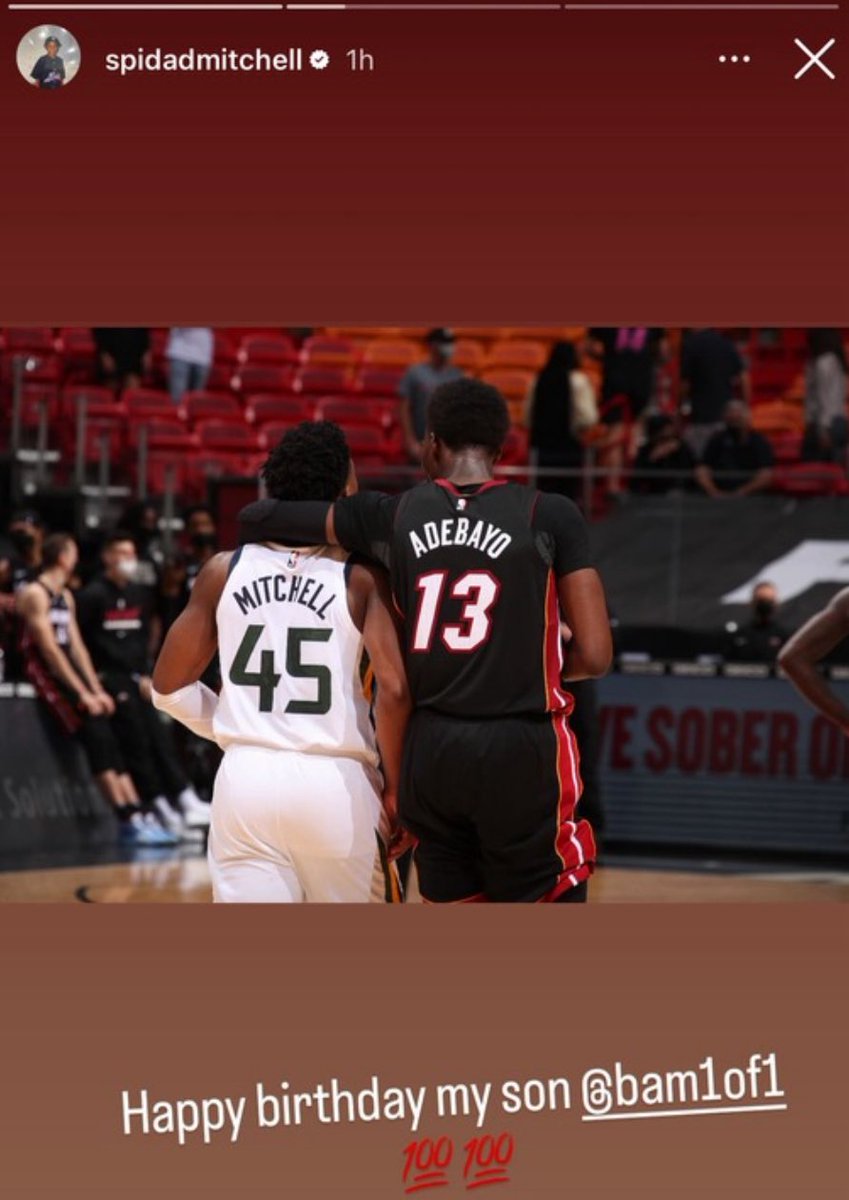 HoodiGarland's tweet image. Donovan Mitchell wishes Happy Birthday to Bam:
โHappy Birthday my sonโ ๐ญ